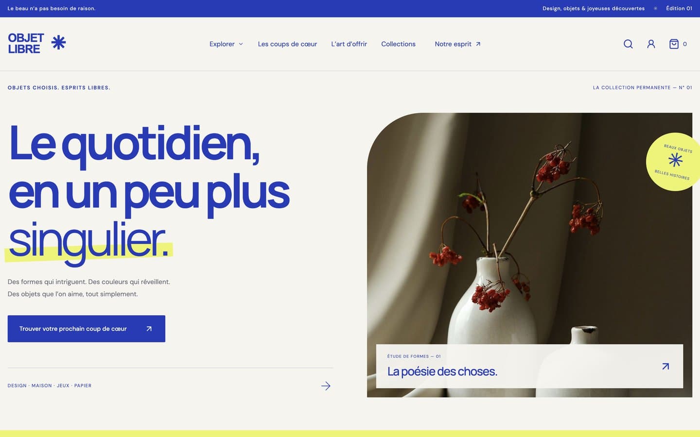 Objet Libre, concept de boutique d’objets de design